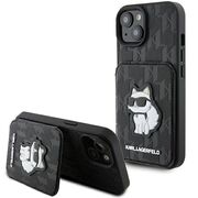 Husa premium pentru  iPhone 15 Karl Lagerfeld superior quality - Negru cenusiu