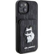 Husa premium pentru  iPhone 15 Karl Lagerfeld superior quality - Negru cenusiu