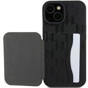 Husa premium pentru  iPhone 15 Karl Lagerfeld superior quality - Negru cenusiu