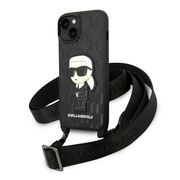 Husa premium pentru  iPhone 15 Karl Lagerfeld superior quality - Negru denim