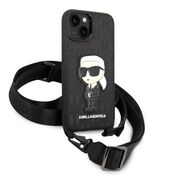 Husa premium pentru  iPhone 15 Karl Lagerfeld superior quality - Negru denim