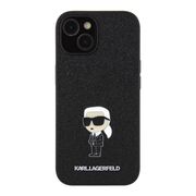Husa premium pentru  iPhone 15 Karl Lagerfeld superior quality - Negru electric