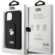 Husa premium pentru  iPhone 15 Karl Lagerfeld superior quality - Negru havana