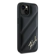 Husa premium pentru  iPhone 15 Karl Lagerfeld superior quality - Negru havana