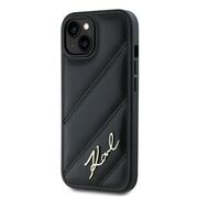 Husa premium pentru  iPhone 15 Karl Lagerfeld superior quality - Negru havana