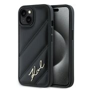Husa premium pentru  iPhone 15 Karl Lagerfeld superior quality - Negru havana