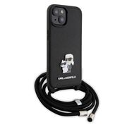 Husa premium pentru  iPhone 15 Karl Lagerfeld superior quality - Negru inchis