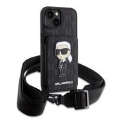 Husa premium pentru  iPhone 15 Karl Lagerfeld superior quality - Negru intens