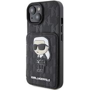 Husa premium pentru  iPhone 15 Karl Lagerfeld superior quality - Negru print