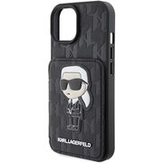 Husa premium pentru  iPhone 15 Karl Lagerfeld superior quality - Negru print