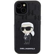 Husa premium pentru  iPhone 15 Karl Lagerfeld superior quality - Negru print
