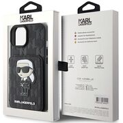 Husa premium pentru  iPhone 15 Karl Lagerfeld superior quality - Negru print