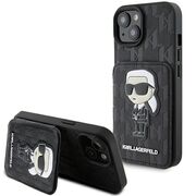 Husa premium pentru  iPhone 15 Karl Lagerfeld superior quality - Negru print
