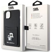 Husa premium pentru  iPhone 15 Karl Lagerfeld superior quality - Negru royal
