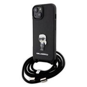 Husa premium pentru  iPhone 15 Karl Lagerfeld superior quality - Negru