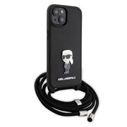 Husa premium pentru  iPhone 15 Karl Lagerfeld superior quality - Negru