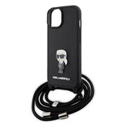 Husa premium pentru  iPhone 15 Karl Lagerfeld superior quality - Negru