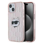 Husa premium pentru  iPhone 15 Karl Lagerfeld superior quality - Roz neon