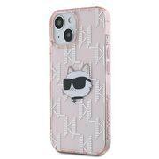 Husa premium pentru  iPhone 15 Karl Lagerfeld superior quality - Roz