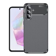 Husa de protectie pentru  Samsung Galaxy A36 Auto Focus Slim, Anti-Scratch, cu fibra de carbon si protectie lentile - Negru