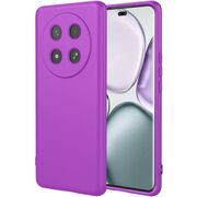 Husa pentru  Honor Magic 7 Lite Liquid Silicone, subțire, captusita cu microfibra, anti amprentă, protectie cameră foto, Mov
