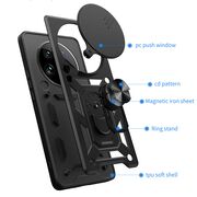 Husa pentru  Honor Magic 7 Lite Ring Armor Kickstand Tough Rugged Cover cu protectie camera, Roz