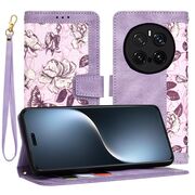Husa tip carte pentru Honor Magic 7 Pro, functie stand si port carduri, Mov