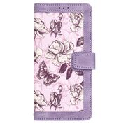 Husa tip carte pentru Honor Magic 7 Pro, functie stand si port carduri, Mov