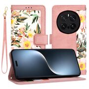 Husa tip carte pentru Honor Magic 7 Pro, functie stand si port carduri, Roz