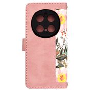 Husa tip carte pentru Honor Magic 7 Pro, functie stand si port carduri, Roz