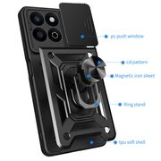 Husa pentru  Honor X5B Ring Armor Kickstand Tough Rugged Cover cu protectie camera, Albastru