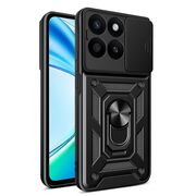 Husa pentru  Honor X5B Ring Armor Kickstand Tough Rugged Cover cu protectie camera, Negru