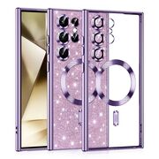 Husa pentru  Samsung Galaxy S25 Ultra cu MagSafe Sparkle Glare Detachable Layer, cu protectie lentile - Lavanda