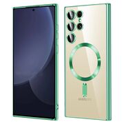 Husa pentru  Samsung Galaxy S25 Ultra cu MagSafe si protectie pentru lentile anti-shock 1.5 mm transparent - Verde deschis