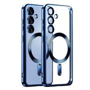 Husa pentru  Samsung Galaxy S25+ cu MagSafe si protectie pentru lentile anti-shock 1.5 mm transparent - Albastru