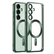 Husa pentru  Samsung Galaxy S25+ cu MagSafe si protectie pentru lentile anti-shock 1.5 mm transparent - Verde