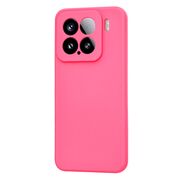 Husa pentru  Xiaomi 15 Liquid Silicone, subțire, captusita cu microfibra, anti amprentă, protectie cameră foto, Fucsia
