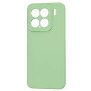 Husa pentru  Xiaomi 15 Liquid Silicone, subțire, captusita cu microfibra, anti amprentă, protectie cameră foto, Verde deschis