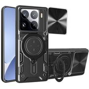 Husa pentru  Xiaomi 15 Pro cu protecție pentru cameră și suport magnetic integrat Ring Shockproof, Negru
