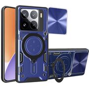 Husa pentru  Xiaomi 15 cu protecție pentru cameră și suport magnetic integrat Ring Shockproof, Albastru