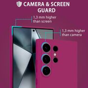 Husa pentru Samsung Galaxy S25 Ultra Liquid Silicone, subțire, captusita cu microfibra, anti amprentă, protectie cameră foto, bordeaux