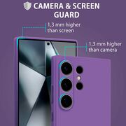Husa pentru Samsung Galaxy S25 Ultra Liquid Silicone, subțire, captusita cu microfibra, anti amprentă, protectie cameră foto, mov