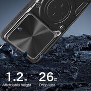Husa pentru  OnePlus 13 cu protecție pentru cameră și suport magnetic integrat Ring Shockproof, Negru