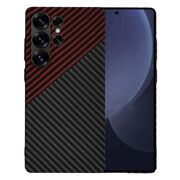 Husa pentru  Samsung Galaxy S25 Ultra CarbonFiber UltraSlim, Lightweight, Rosu inchis