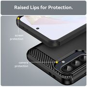 Husa pentru Realme GT 7 Pro Carbon Liquid Silicone, Negru