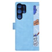 Husa tip carte pentru  Samsung Galaxy S25 Ultra, functie stand si port carduri, Albastru
