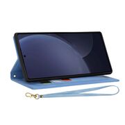 Husa tip carte pentru  Samsung Galaxy S25 Ultra, functie stand si port carduri, Albastru