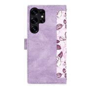 Husa tip carte pentru  Samsung Galaxy S25 Ultra, functie stand si port carduri, Mov