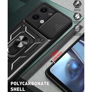 Husa pentru Xiaomi Redmi Note 13 4G cu inel Ring Armor Kickstand Tough, protectie camera (negru)