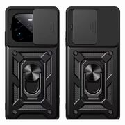 Husa pentru  Realme GT 7 Pro Ring Armor Kickstand Tough Rugged Cover cu protectie camera, Negru royal